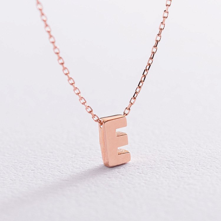 Кольє з буквою "Е" в червоному золоті кол01256Е від ювелірного магазину Онікс - 3