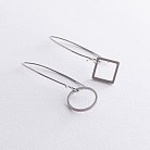 Серебряные серьги - петельки "Геометрия" 4994 от ювелирного магазина Оникс - 7