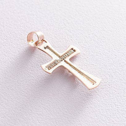 Золотий хрест "Розп'яття. Спаси і Збережи" 2056700 №2