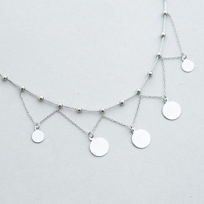 Серебряное колье с монетками 18701 №9