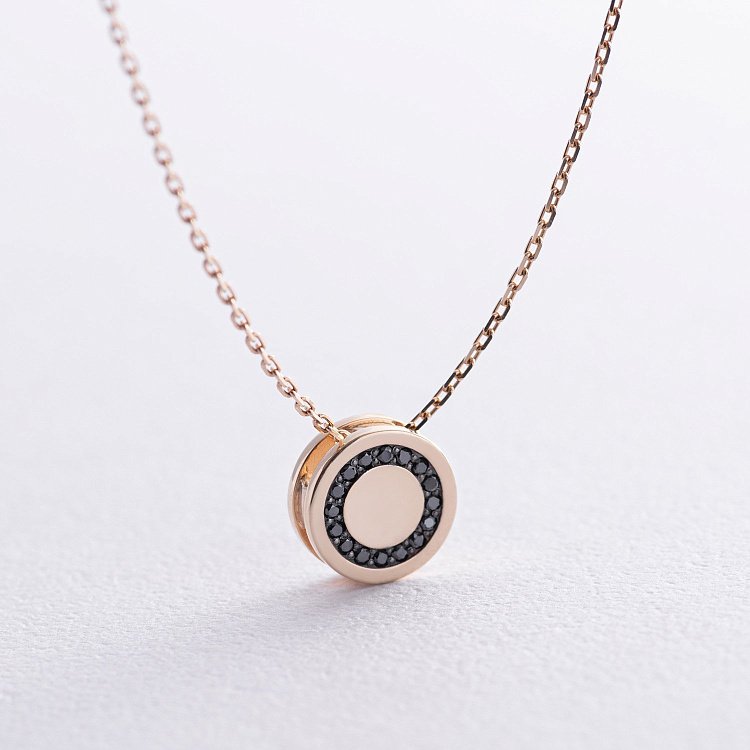 Золотое колье с черными бриллиантами 734513122 от ювелирного магазина Оникс