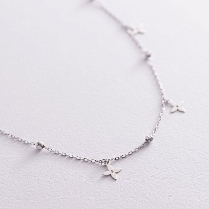 Серебряное колье "Клевер" 181143 №4