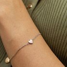Срібний браслет "Сердечко" (рожева емаль) 141667 от ювелирного магазина Оникс - 1