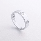 Каблучка "Конюшина" в білому золоті (фіаніти) к08441 от ювелирного магазина Оникс