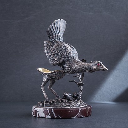 Серебряная шкатулка ручной работы "Дрофа" сер00033д №3