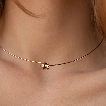 Кольє - чокер "Adele" (червоне золото) з кулькою кол02543 №5