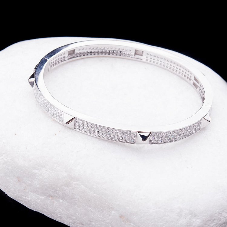 Серебряный браслет с фианитами (родий) 14916 от ювелирного магазина Оникс - 3