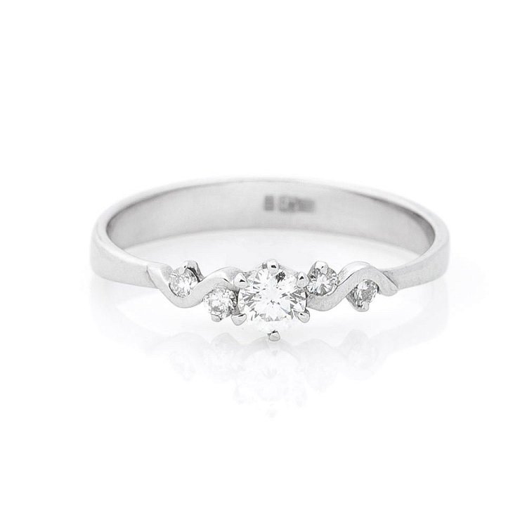 Золота заручальна каблучка (діаманти) к1409 від ювелірного магазину Онікс - 2