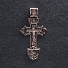 Золотой крестик "Распятие. Спаси и Сохрани" (чернение) п03218 от ювелирного магазина Оникс - 4