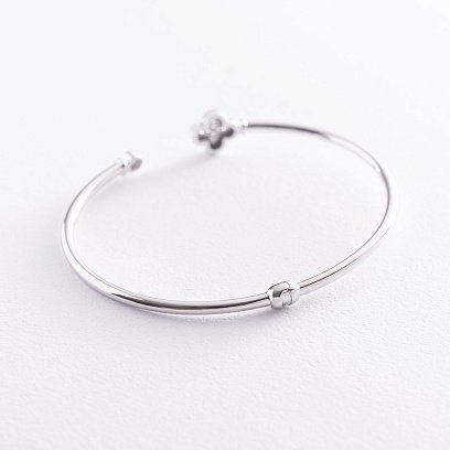 Золотой браслет "Клевер" (фианит) б04132 №4