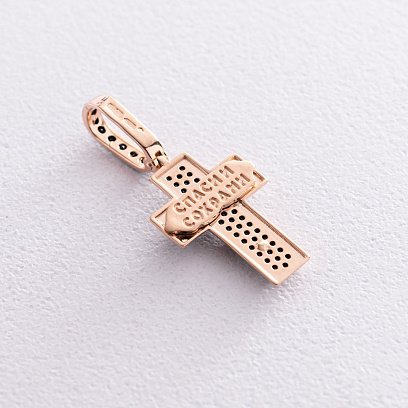 Православный крест "Распятие. Спаси и Сохрани" (фианиты) 270045 №2