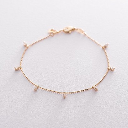 Золотий браслет з фіанітами б04218