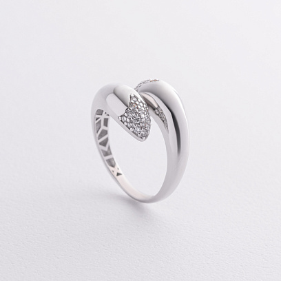 Каблучка "Rosemarie" у білому золоті (фіаніти) к08289