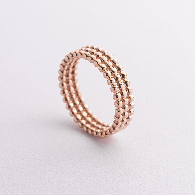 Каблучка "Рейчел" з кульками (червоне золото) mini К08295 від ювелірного магазину Онікс