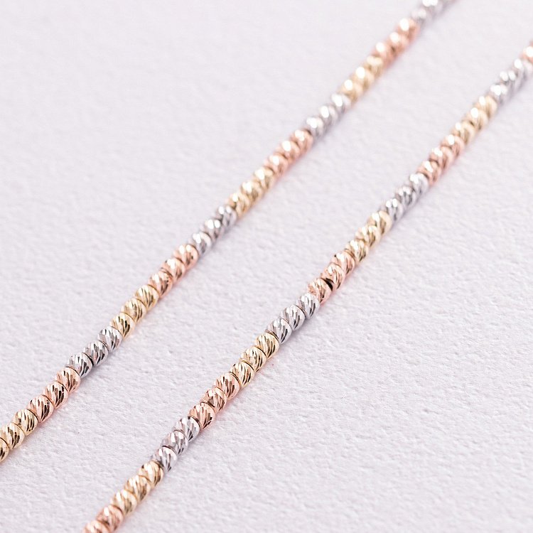 Ланцюжок "Кульки" у трьох кольорах золота ц00442 від ювелірного магазину Онікс - 2