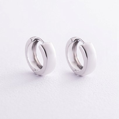 Серьги - кольца в белом золоте с08199