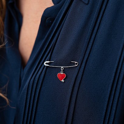 Срібна шпилька "Сердечко" 21045 №2