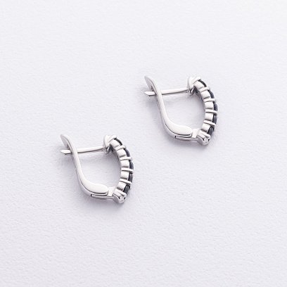 Серебряные серьги с сапфирами 2523/1p-HSPH №3