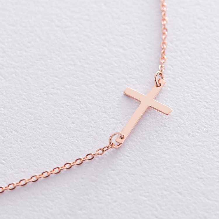 Золоте кольє з хрестиком 860251 від ювелірного магазину Онікс - 3