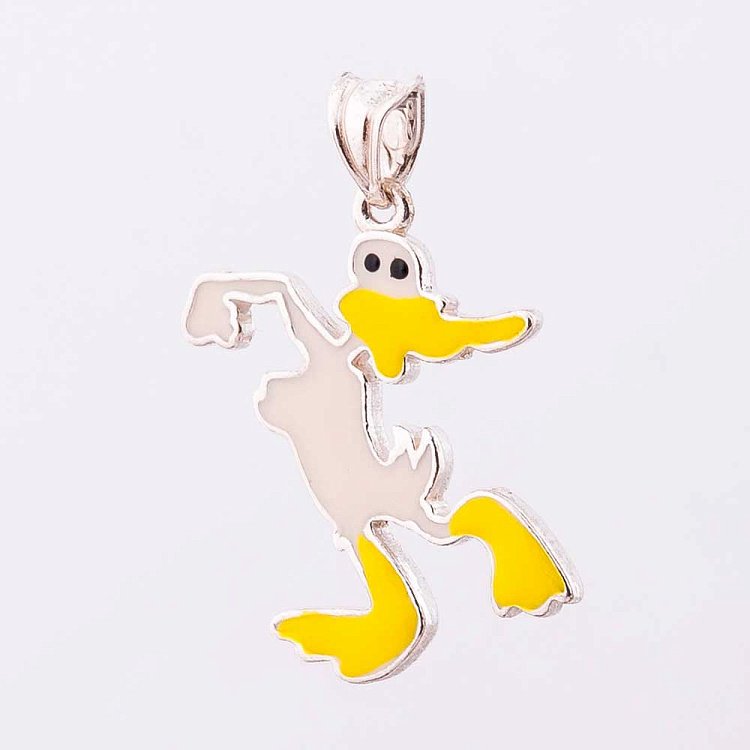 Серебряная подвеска "Уточка" с эмалью 131430дак от ювелирного магазина Оникс