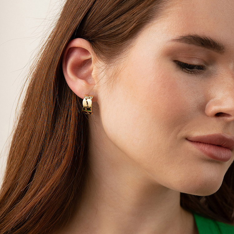 Серьги "Merry" в желтом золоте с09406 от ювелирного магазина Оникс - 4