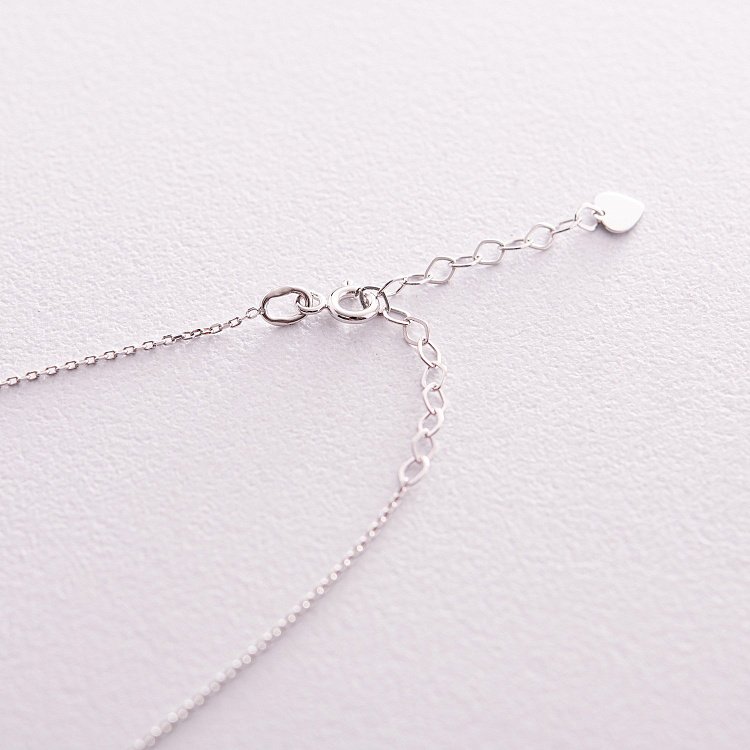 Колье - галстук "Colors of freedom" в белом золоте (фианиты) кол02328 от ювелирного магазина Оникс - 4