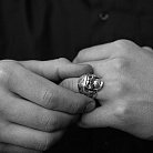 Срібний перстень "Череп з банданою" (чорніння, позолота) 356 от ювелирного магазина Оникс - 6