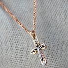 Православный крест "Распятие. Спаси и Сохрани" (эмаль, фианиты) 270070Е от ювелирного магазина Оникс - 3