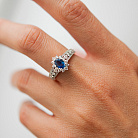 Золотое кольцо с бриллиантами и сапфиром кб0556ca от ювелирного магазина Оникс - 4