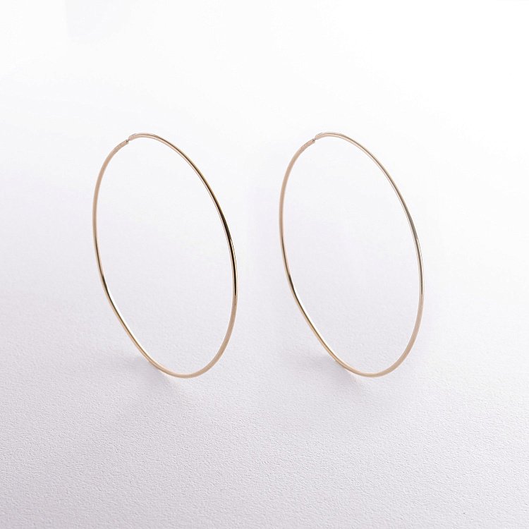 Сережки - кільця в жовтому золоті (6.5 см) с08533 від ювелірного магазину Онікс