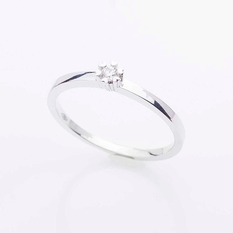 Золота заручальна каблучка з діамантом MR80235ca від ювелірного магазину Онікс