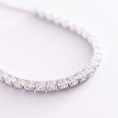 Срібний браслет "Витончений" з білими фіанітами 141511 №2