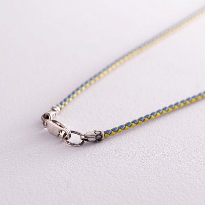 Патриотический ювелирный шнурок с серебряной застежкой 1020 №6