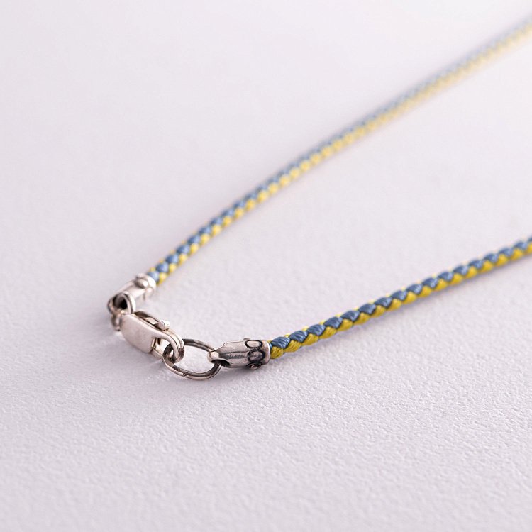 Патриотический ювелирный шнурок с серебряной застежкой 1020 от ювелирного магазина Оникс - 5