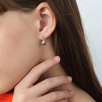 Детские золотые серьги "Цветочки" с06085 №4