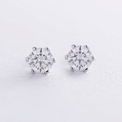 Золоті сережки - пусети з діамантами 327371121 №4