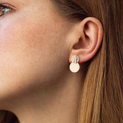 Золотые серьги "Кружочки"  470094 №2