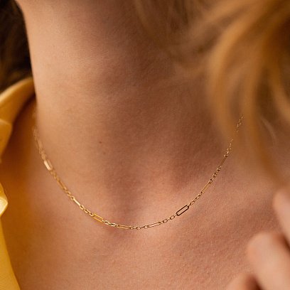 Колье - цепочка в желтом золоте кол02386 №3