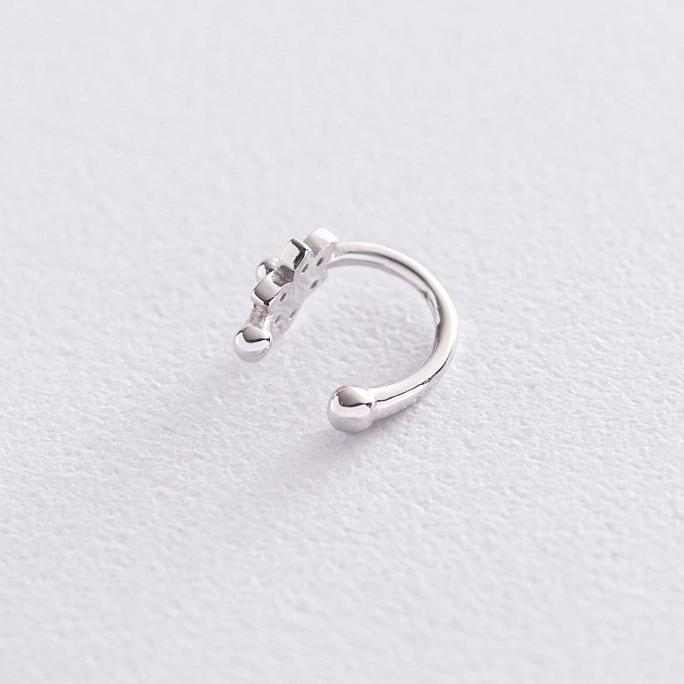 Серебряная серьги - каффа "Цветочек" 122894 от ювелирного магазина Оникс - 2