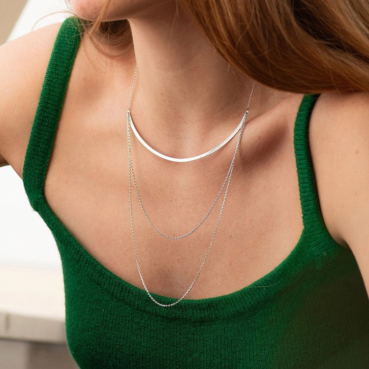 Тройное серебряное колье 908-01332 от ювелирного магазина Оникс - 2