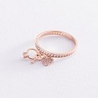 Золотое кольцо с сердечком и ключиком (фианит) к06868 от ювелирного магазина Оникс
