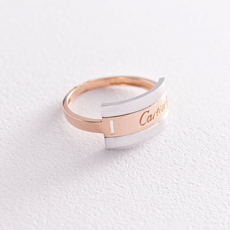 Кольцо в красном и белом золоте к06702 - 2 Кольцо в красном и белом золоте к06702 от ювелирного магазина Оникс - 2