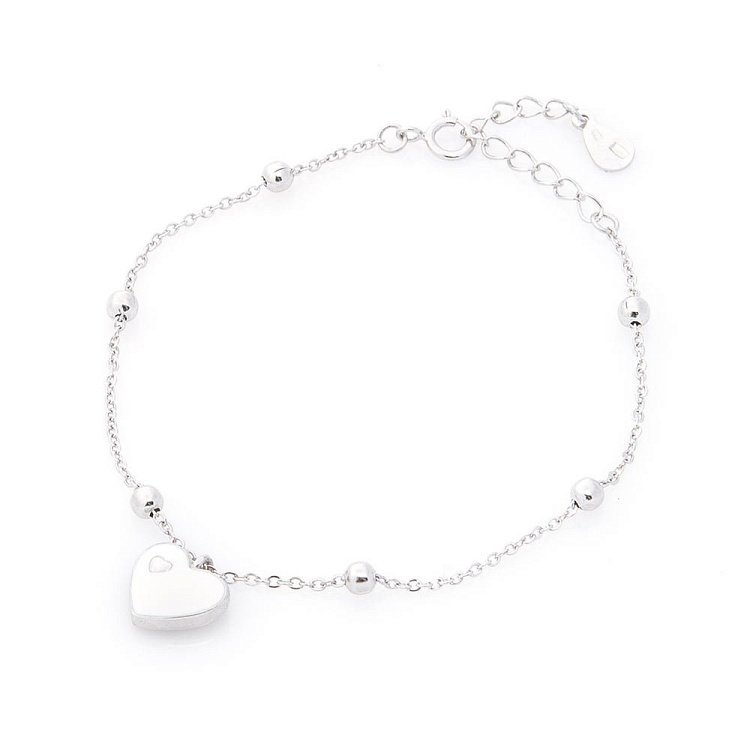 Срібний браслет "Сердечко" (емаль) 141285 від ювелірного магазину Онікс
