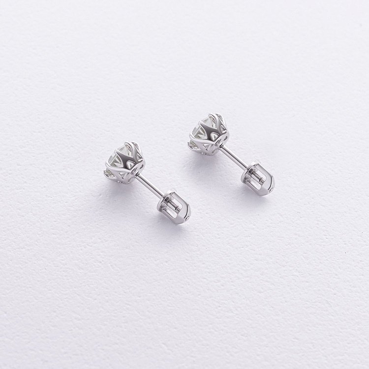 Золотые серьги - пусеты с аметистом с06405 от ювелирного магазина Оникс - 6