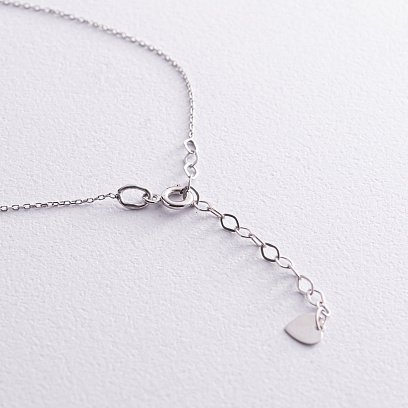 Кольє з одним фіанітом (біле золото) кол02278 №6