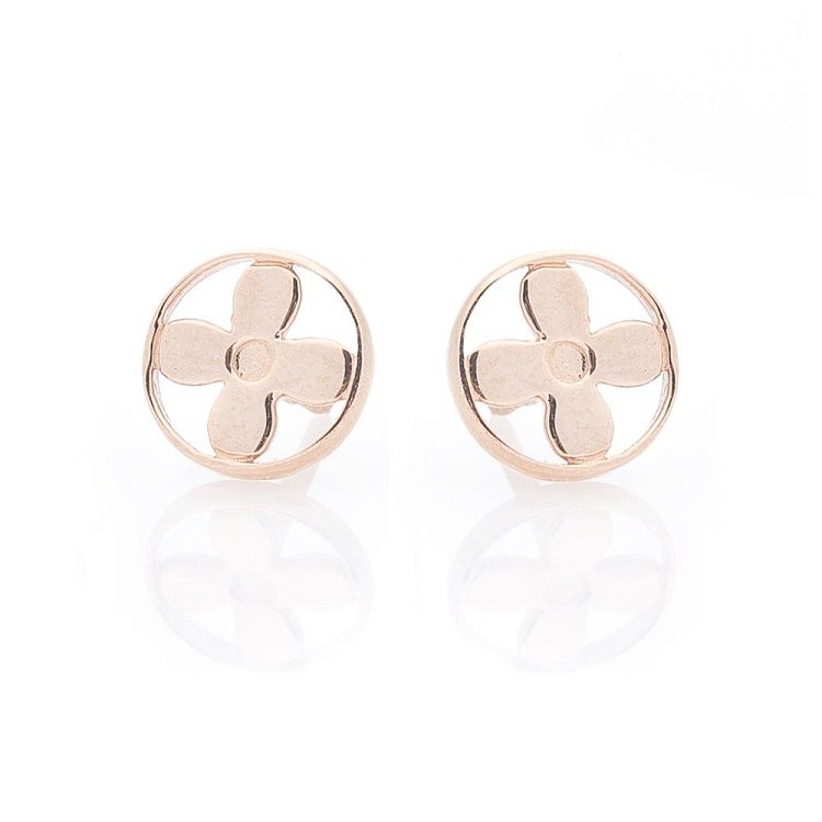 Золотые серьги-пусеты "Клевер" с231 от ювелирного магазина Оникс