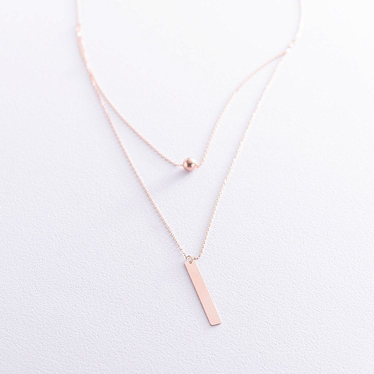 Кольє з кулькою в червоному золоті (можливе гравіювання) кол01718 від ювелірного магазину Онікс - 6