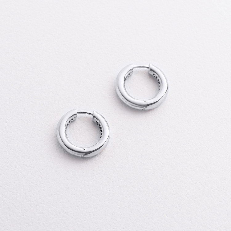 Серьги - кольца "Milley" в белом золоте с08881 от ювелирного магазина Оникс - 2