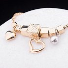 Эксклюзивный золотой браслет с сердцами и шаром б02220 от ювелирного магазина Оникс - 3