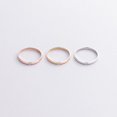 Кольцо с бриллиантом в белом золоте кб0553м №3